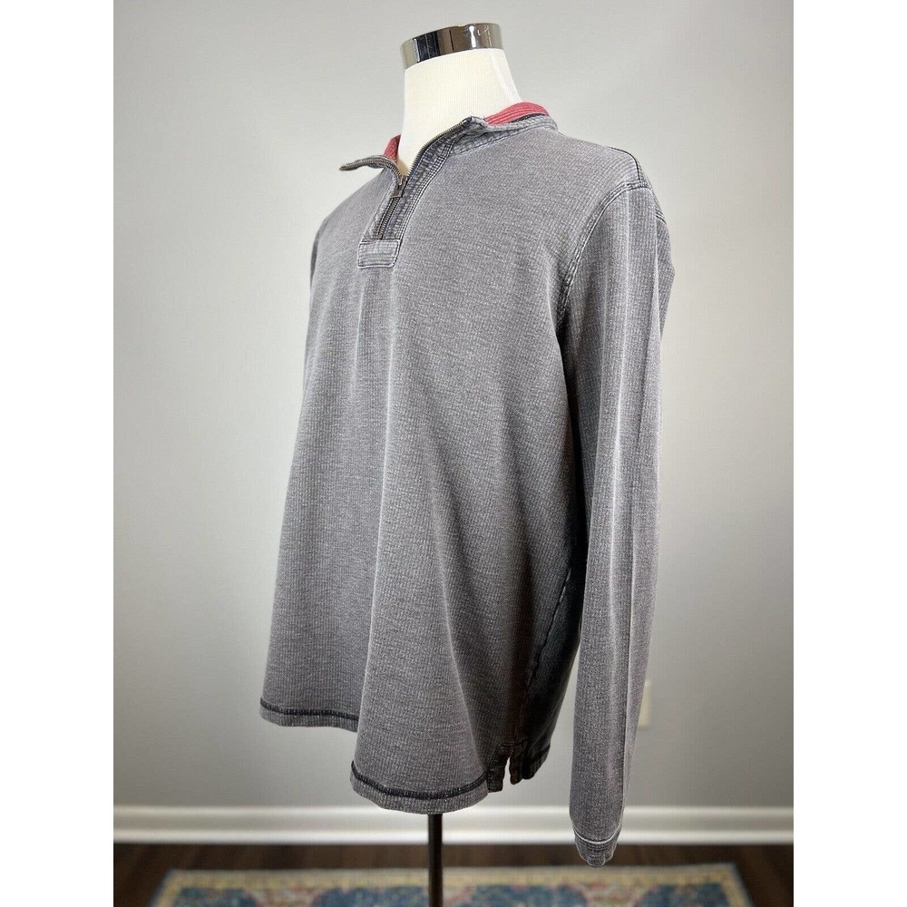 Carbon 2 Cobalt Sweater Large Tall Washed Black Gray Quarter Zip Pullover Jacket